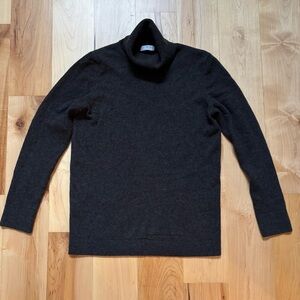 Malo Optimum Charcoal Gray Cashmere Merino Wool Blend Turtleneck Sweater